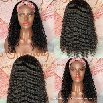 Headband wig deepwave human hair headband human hair wigs headband wig wraps hair bands